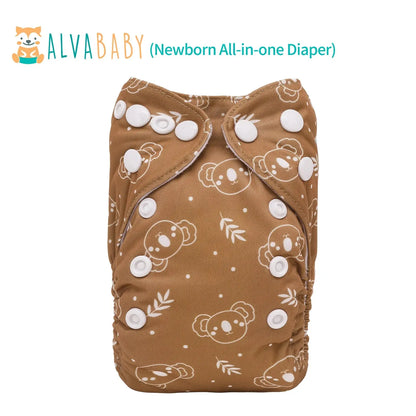 U Pick ALVABABY Newborn AIO diaper Reusable All-In-One Newborn Cloth Diaper with Pocket Sewn-in 1pc 4-layer Bamboo Insert ALVAMEXICO   80.62