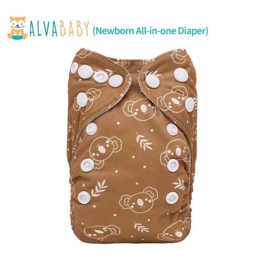 U Pick ALVABABY Newborn AIO diaper Reusable All-In-One Newborn Cloth Diaper with Pocket Sewn-in 1pc 4-layer Bamboo Insert ALVAMEXICO   80.62