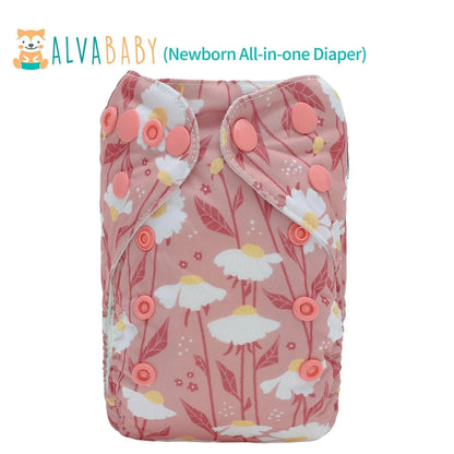 U Pick ALVABABY Newborn AIO diaper Reusable All-In-One Newborn Cloth Diaper with Pocket Sewn-in 1pc 4-layer Bamboo Insert ALVAMEXICO   82.31