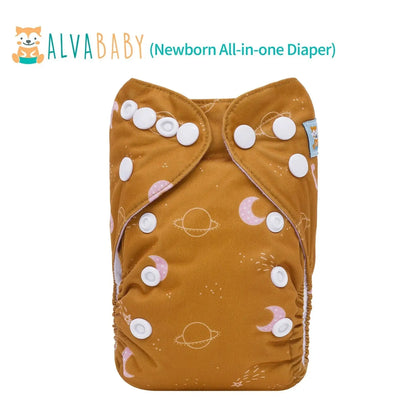 U Pick ALVABABY Newborn AIO diaper Reusable All-In-One Newborn Cloth Diaper with Pocket Sewn-in 1pc 4-layer Bamboo Insert ALVAMEXICO   82.31