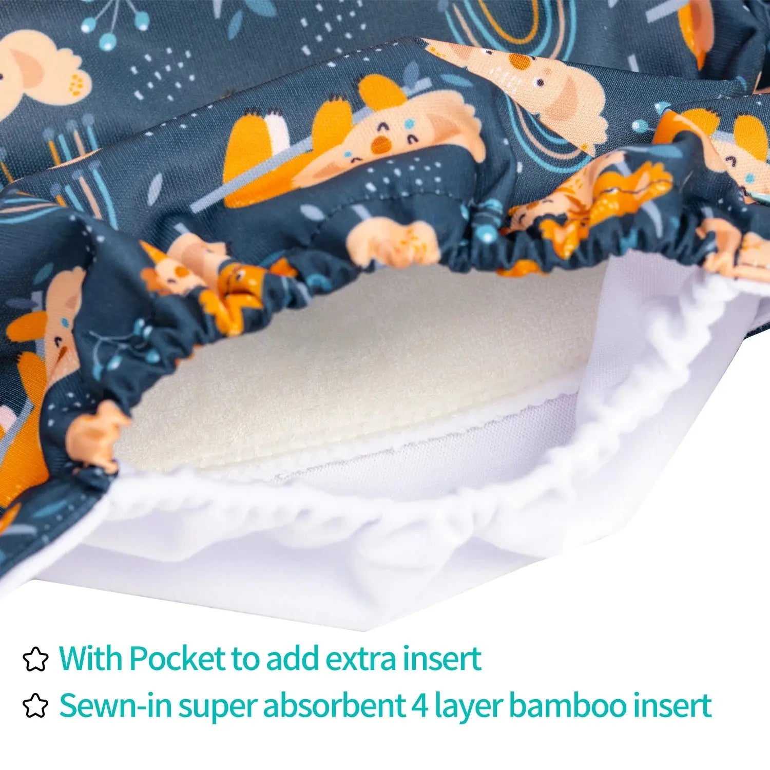 U Pick ALVABABY Reusable AIO Diaper All in one Diaper Sewn-in 1pc 4-layer Bamboo Insert AlvaBaby Mexico Pañales de Tela  