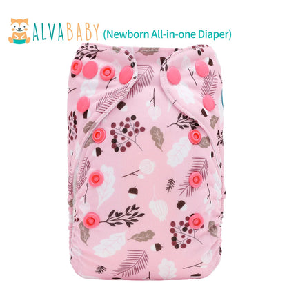 U Pick ALVABABY Newborn AIO diaper Reusable All-In-One Newborn Cloth Diaper with Pocket Sewn-in 1pc 4-layer Bamboo Insert ALVAMEXICO   80.25