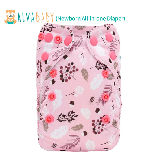 U Pick ALVABABY Newborn AIO diaper Reusable All-In-One Newborn Cloth Diaper with Pocket Sewn-in 1pc 4-layer Bamboo Insert ALVAMEXICO   80.25