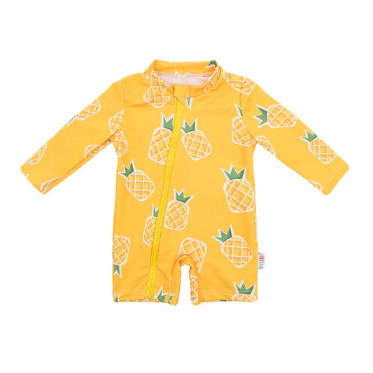 ALVABABY Long Sleeve Baby/Toddler Boy Girl Rash Guard Sets, UPF 50+ Sun Protection One Piece Zipper Bathing Suit Swimsuit ALVAMEXICO  