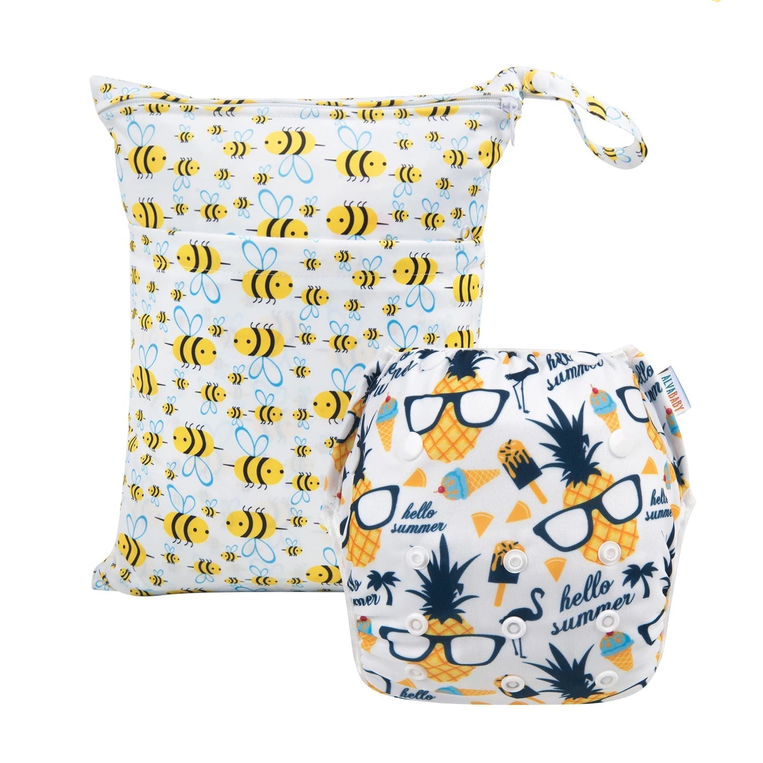 (2pcs/set) ALVABABY 1pc Cloth Wet Dry Bag and 1pc Reusable Swim Diaper for Baby Under 1 year Old Fashion Design ALVAMEXICO   157.58