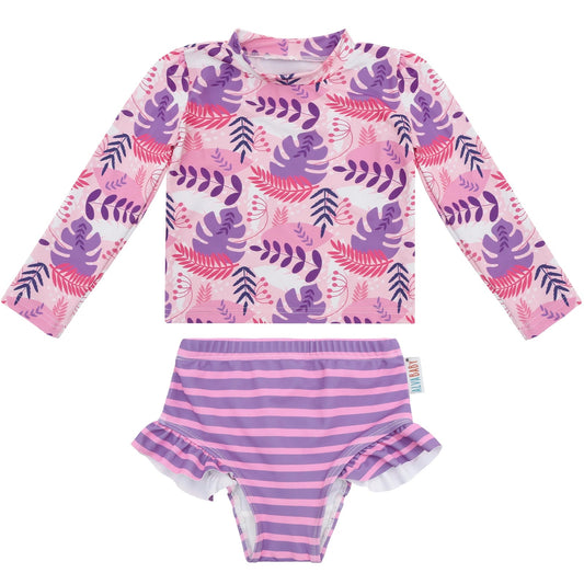 ALVABABY Long Sleeve Swimsuit Baby Toddler Girls' Rash Guard Sets Girl Swimsuit UPF 50+ Sun Protection Two Piece Bathing Suit ALVAMEXICO   173.35