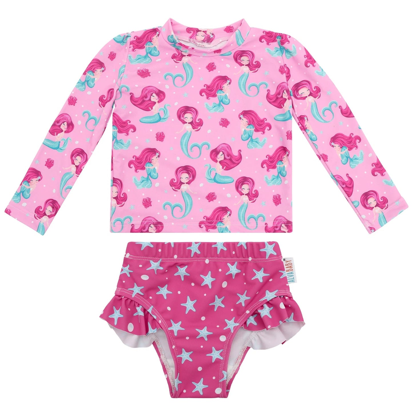 ALVABABY Long Sleeve Swimsuit Baby Toddler Girls' Rash Guard Sets Girl Swimsuit UPF 50+ Sun Protection Two Piece Bathing Suit ALVAMEXICO   173.35