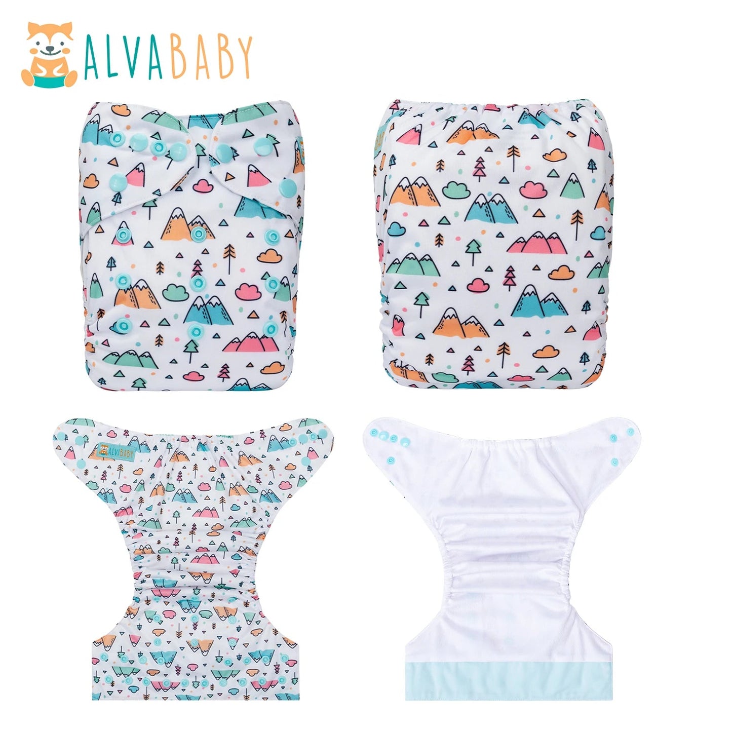U Pick ALVABABY AWJ Inner Baby Cloth Diaper Reusable Baby Cloth Nappy with Tummy Panel with 1pc Microfiber Insert ALVAMEXICO   119.43