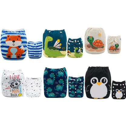 6 pañales ecologicos para bebé UNITALLA AlvaBaby®   1074.00