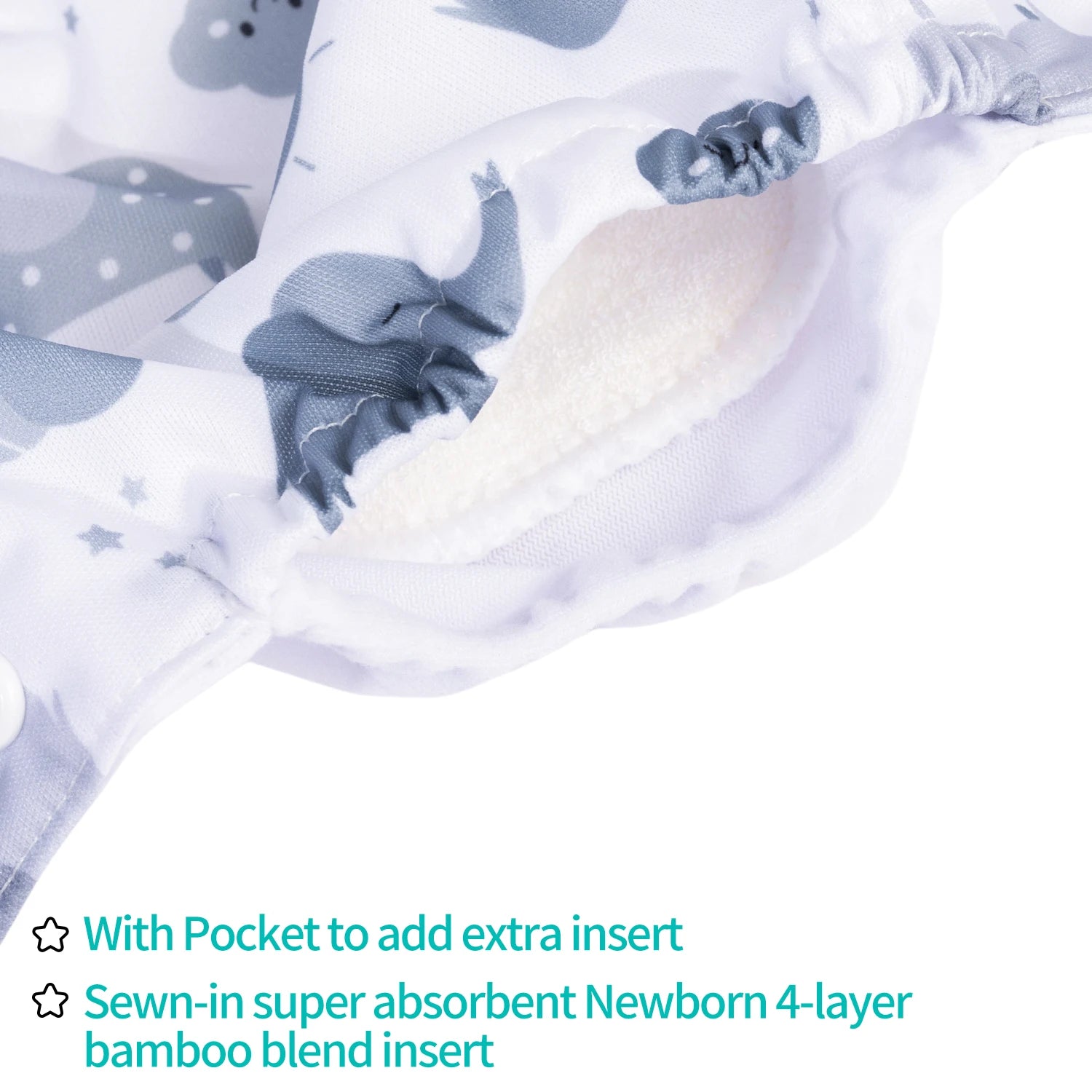 U Pick ALVABABY Newborn All-In-One Cloth Diaper with Pocket Sewn-in one 4-layer Bamboo Insert ALVAMEXICO  