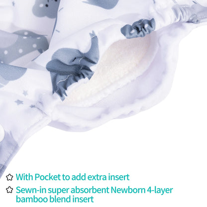 U Pick ALVABABY Newborn All-In-One Cloth Diaper with Pocket Sewn-in one 4-layer Bamboo Insert ALVAMEXICO  