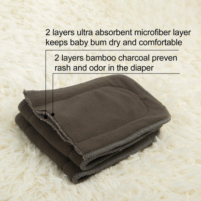 10 Insertos de bambú CHARCOAL 4 CAPAS