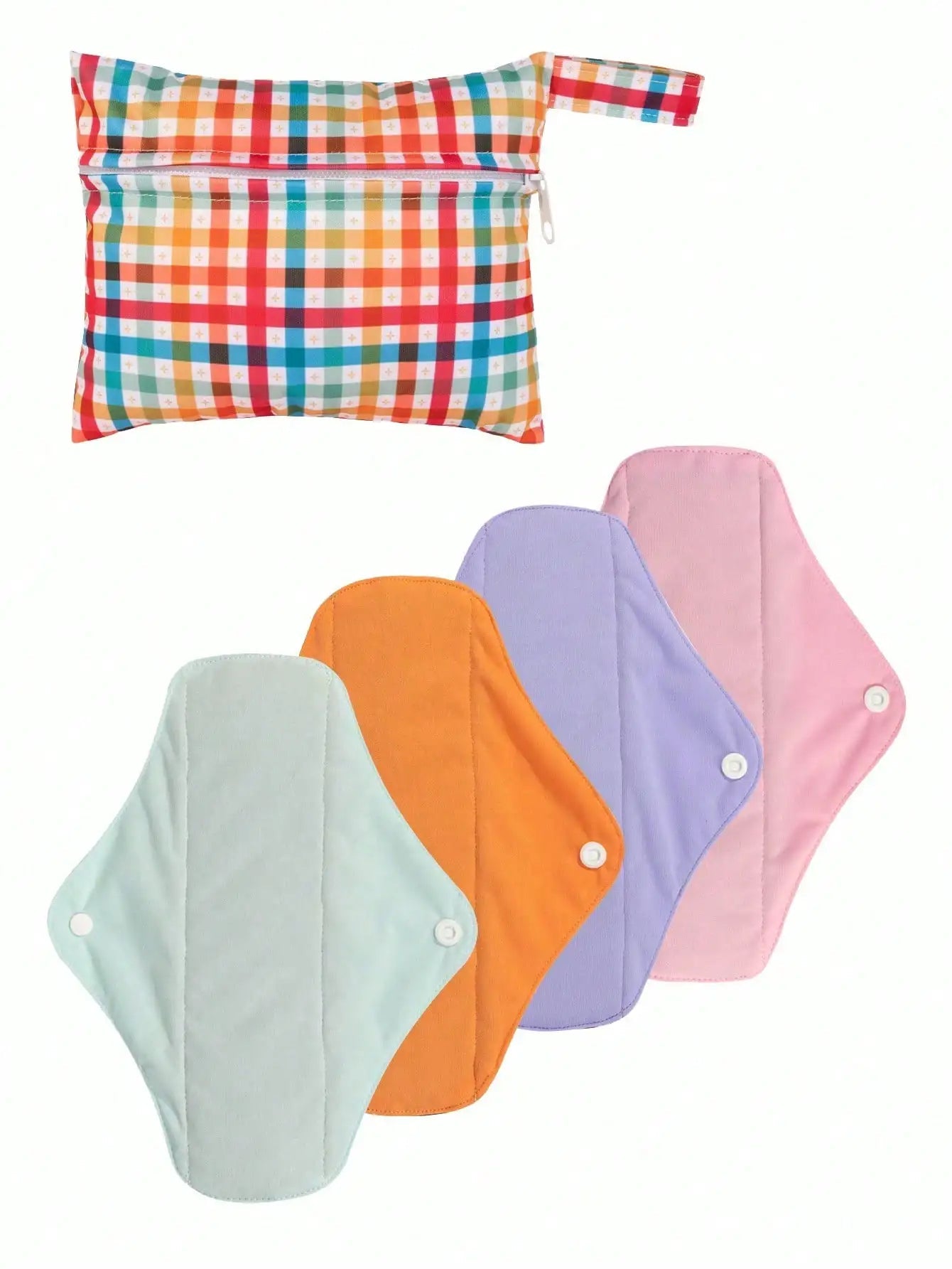 (4pcs pads + 1pc bag) Reusable Sanitary Pads Bamboo Charcoal Napkin Washable Menstrual Pads Cloth Women Hygiene Sanitary Towels ALVAMEXICO   125.43