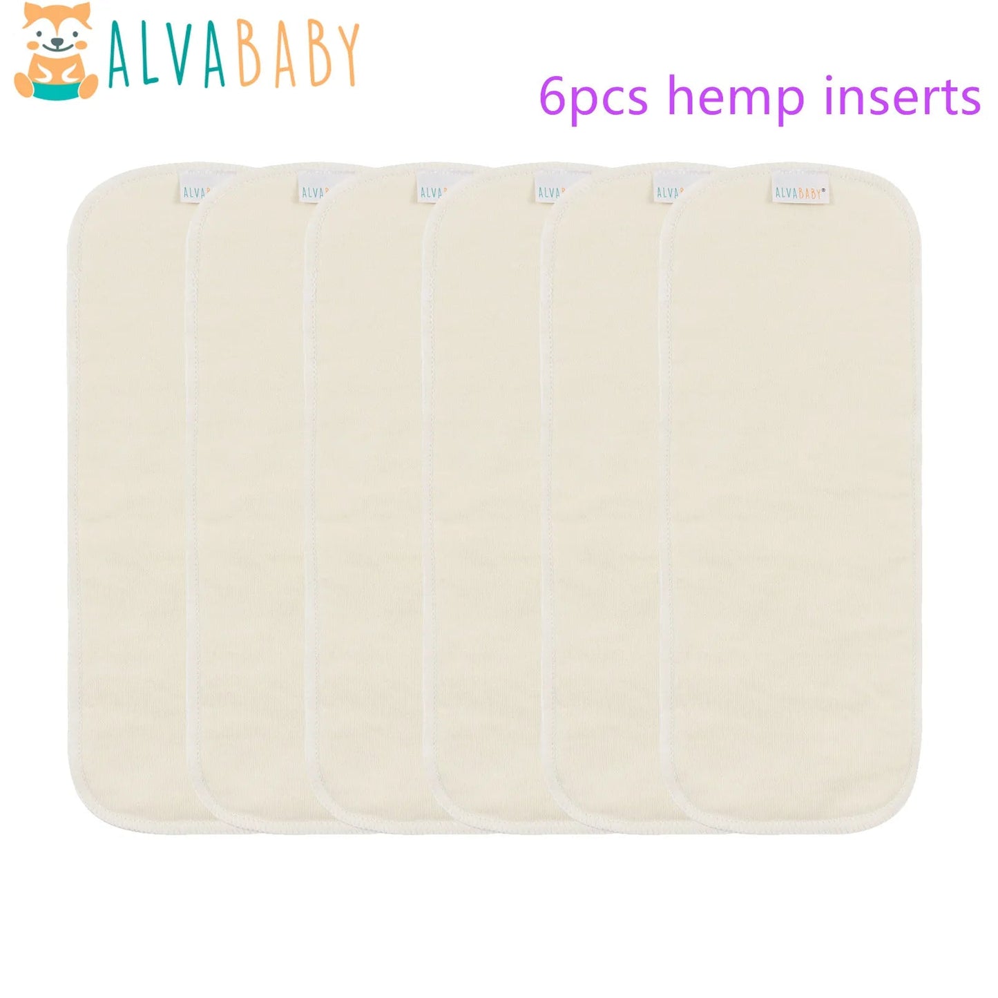 6pcs ALVABABY Hemp Inserts Reusable Cloth Diaper Insert Washable 4 layers Hemp Diaper Insert (version 2.0) ALVAMEXICO   397.73