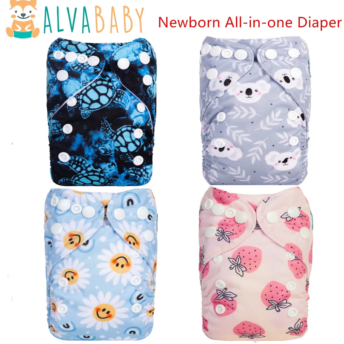 U Pick ALVABABY Newborn All-In-One Cloth Diaper with Pocket Sewn-in one 4-layer Bamboo Insert ALVAMEXICO  