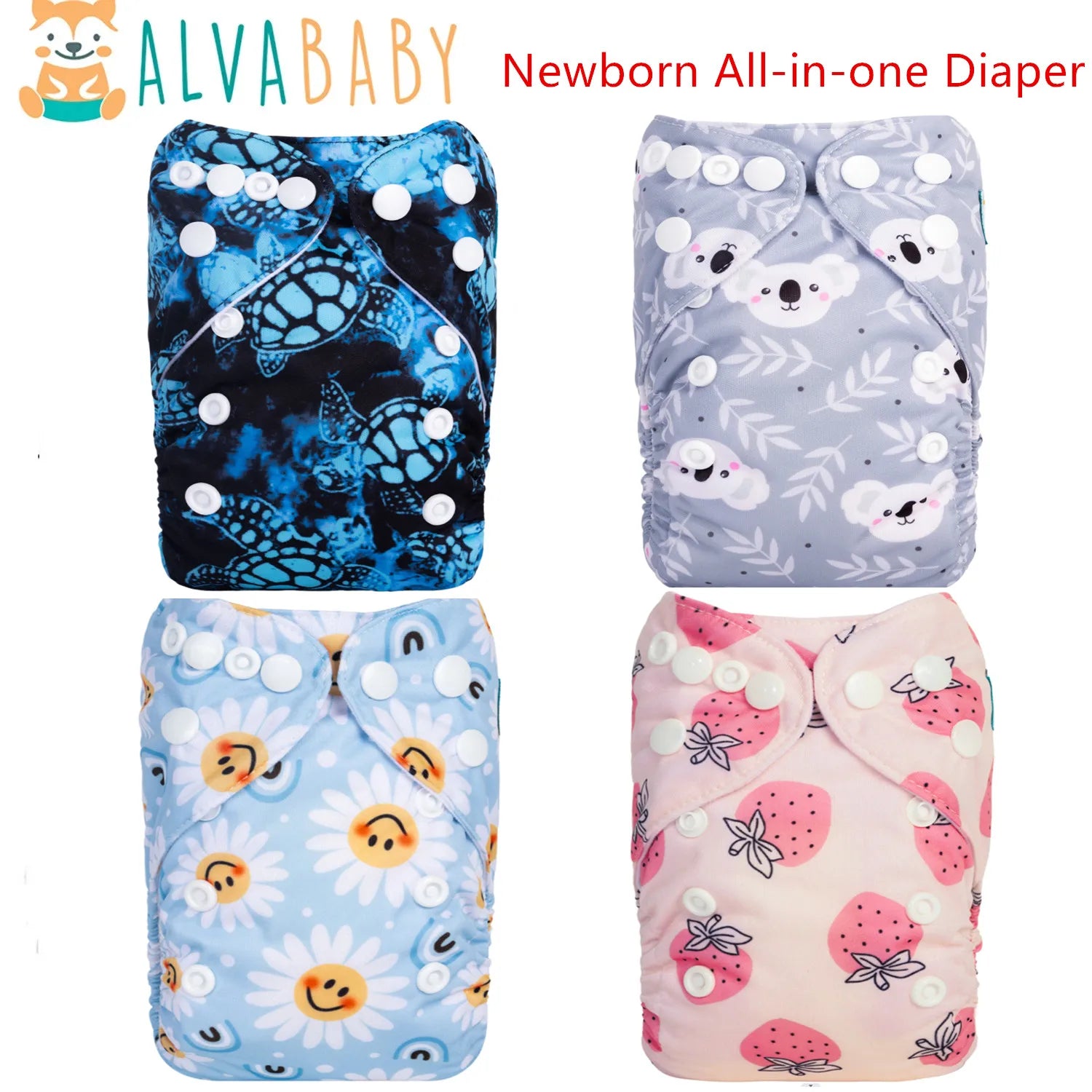 U Pick ALVABABY Newborn All-In-One Cloth Diaper with Pocket Sewn-in one 4-layer Bamboo Insert ALVAMEXICO  