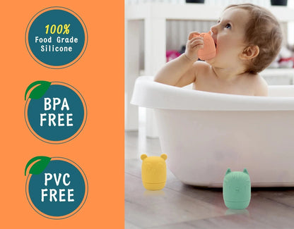 100% Food Grade Silicone Baby Bath Animal Shape Toy Kids Colorful Silicone BPA Free Learning Block Set For Toddlers Shower Play AlvaBaby Mexico Pañales de Tela  