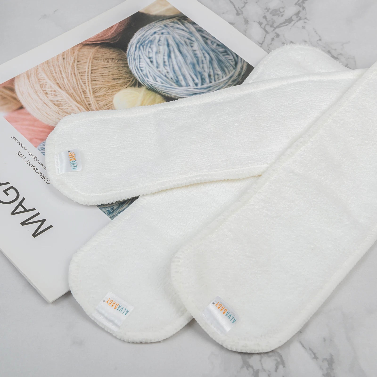 (10 pieces/lot) ALVABABY Newborn Microfiber Inserts Absorbent 3 layer Baby Newborn Diaper Insert ALVAMEXICO  