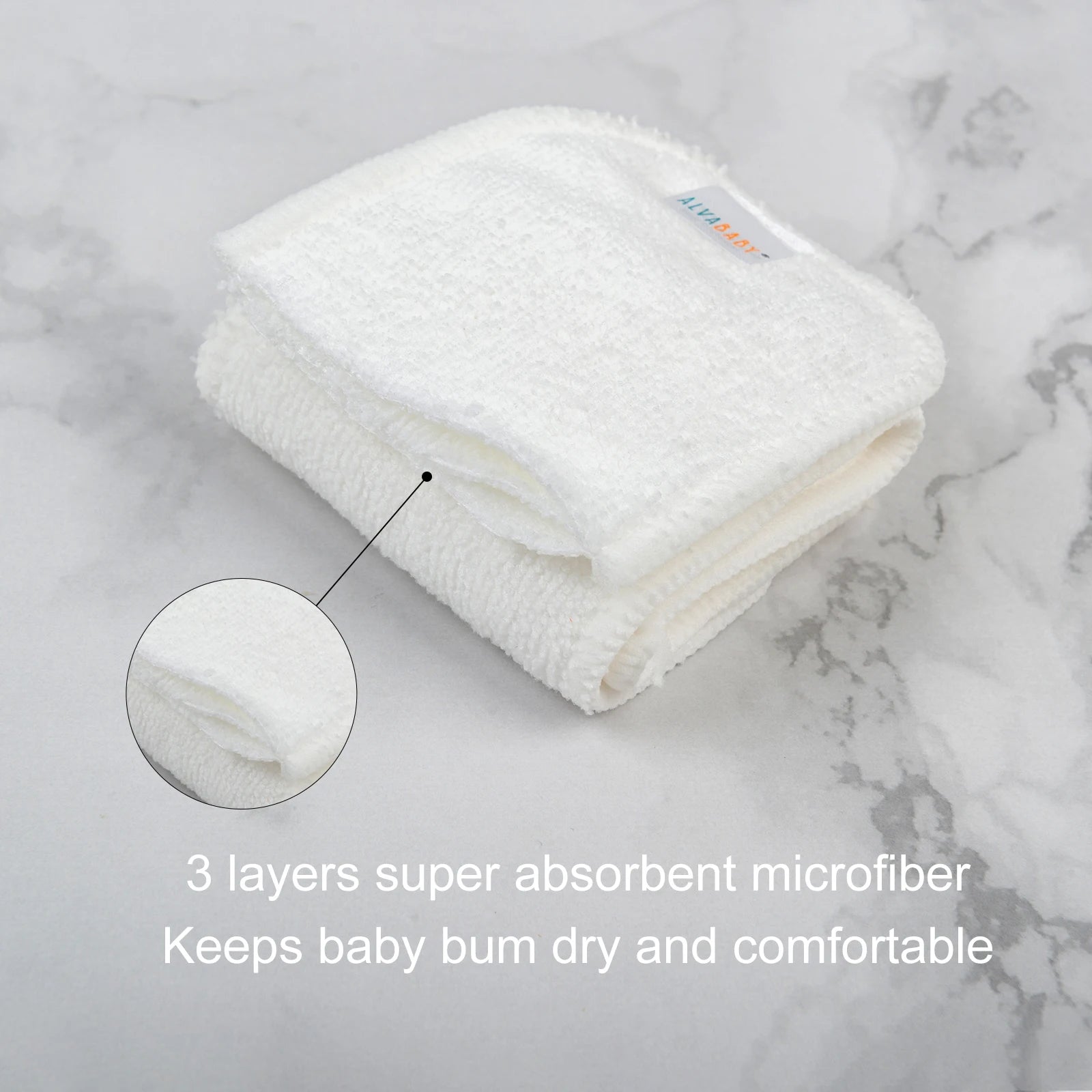 (10 pieces/lot) ALVABABY Newborn Microfiber Inserts Absorbent 3 layer Baby Newborn Diaper Insert ALVAMEXICO  