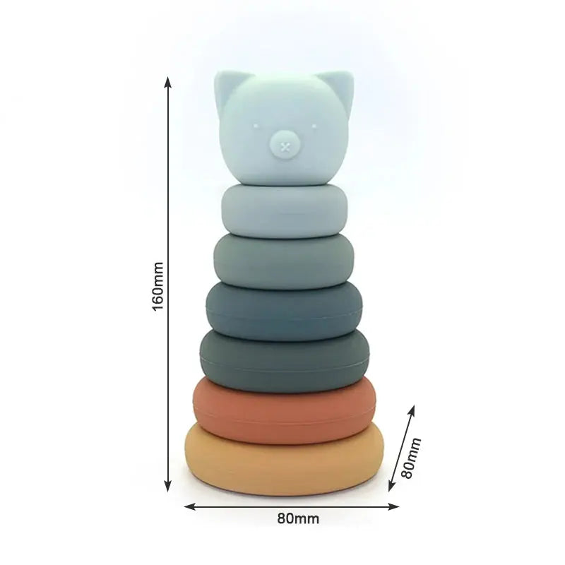 Torre apilable de silicon - Montessori AlvaBaby Mexico Pañales de Tela  