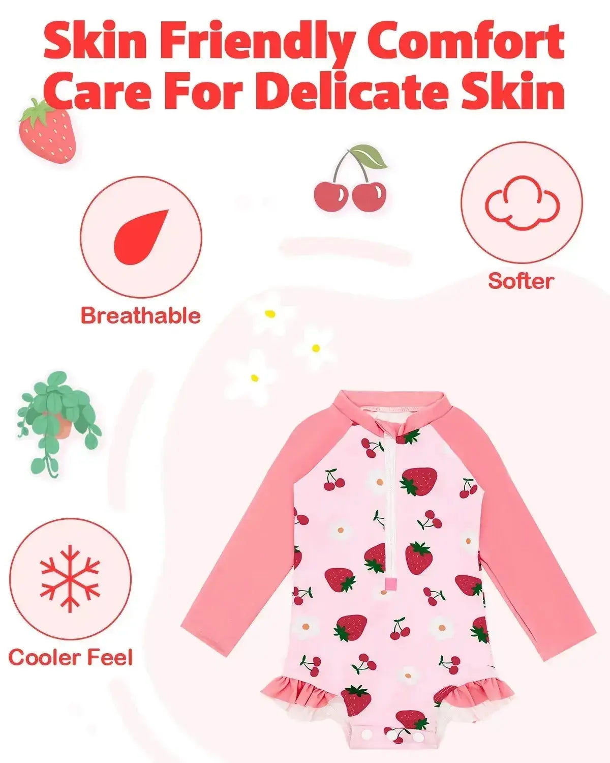ALVABABY Girl Swimwear Rash Guard Sets Long Sleeve One Piece Swimsuit with Hat UPF 50+ Sun Protection Swimming Pool for Outdoor ALVAMEXICO  