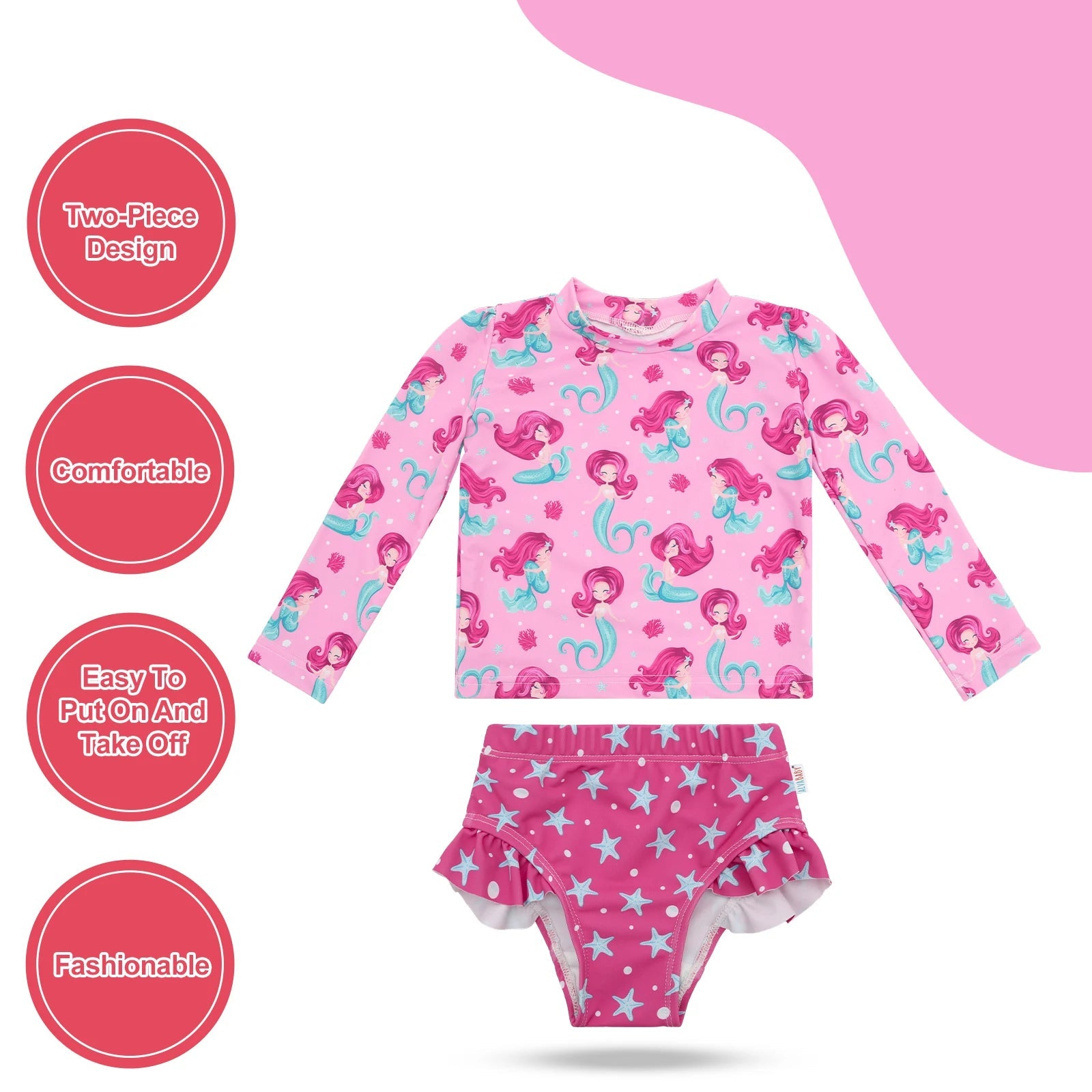 Traje de Natación Manga larga con PFS50 para bebé y niña