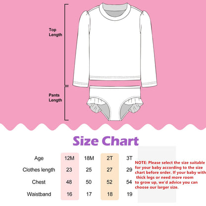 Traje de Natación Manga larga con PFS50 para bebé y niña - ROSA