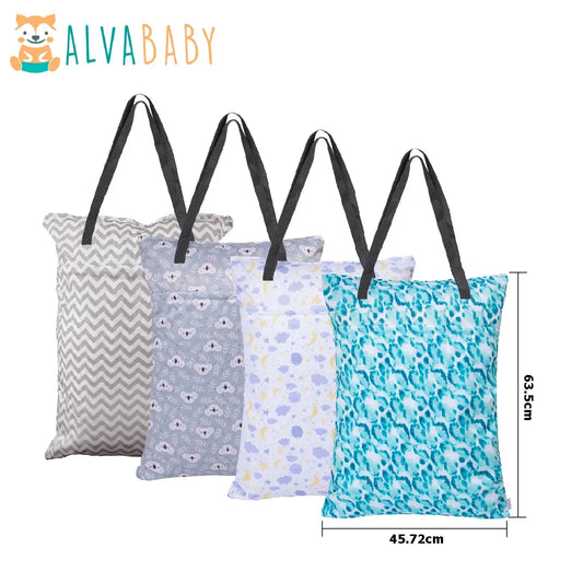 U Pick ALVABABY Large Wet Dry Bag Size 63.5cmX45.72cm Waterproof Hanging Cloth Bag with Double Zippered Pockets Reusable Bag AlvaBaby Mexico Pañales de Tela  