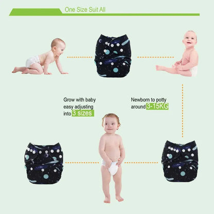 (50 pieces/lot) ALVABABY Digital Positioned Washable Baby Cloth Diapers with Microfiber Insert AlvaBaby Mexico Pañales de Tela  